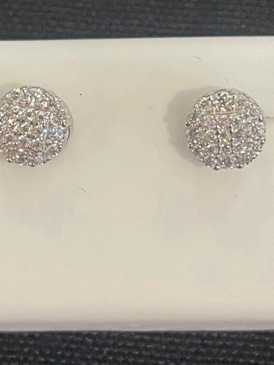 Jewelry - Round 0.50ctw  rhodium plated over 925 sterling Moissanite earrings. Screw backs